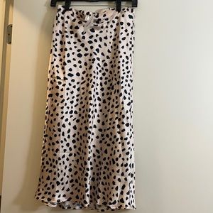 Cheetah Print Silk Midi Skirt NWT Small